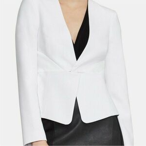 NWT BCBGMAXAZRIA White Twist Front Blazer in Optic White